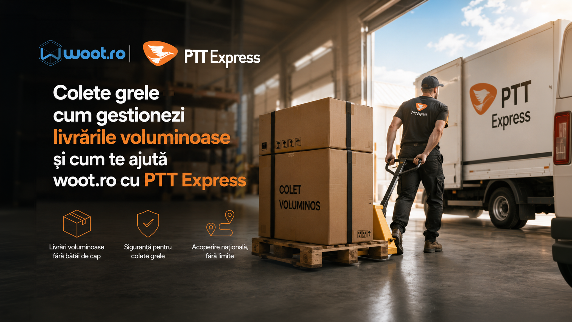 Colete grele: cum gestionezi livrările voluminoase și cum te ajută woot.ro cu PTT Express
